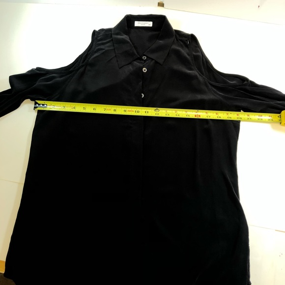 Equipment Women cut out shoulders long sleeves button down shirt 100% silk sz M - Picture 5 of 7